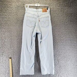 Levis Jeans Womens 28 Light Blue Ribcage Straight Ankle High-Waist Button Fly